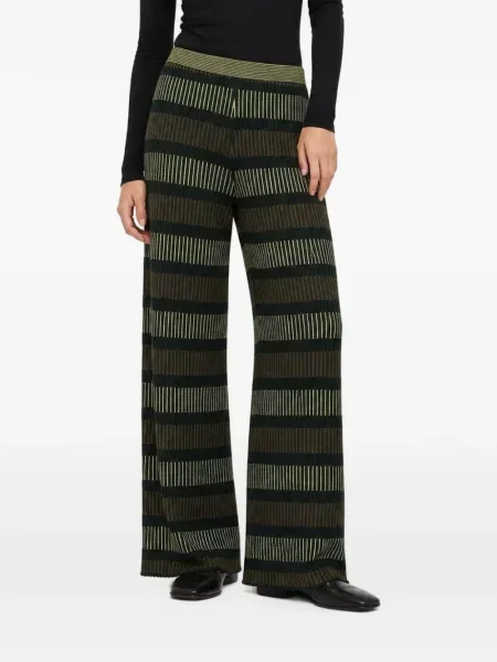 Pantaloni palazzo Retori cu dungi verde