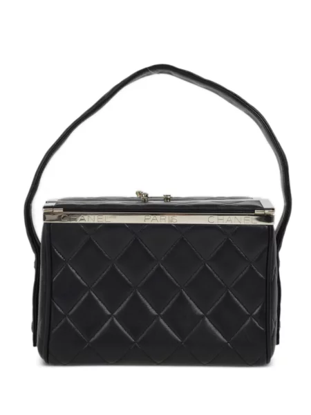 Prošívaná diamant kabelka Chanel Pre-owned černá