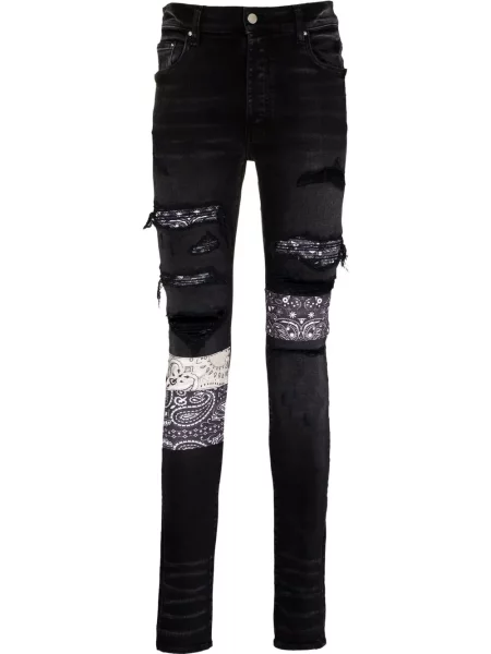 Skinny fit traperice Amiri s printom crna