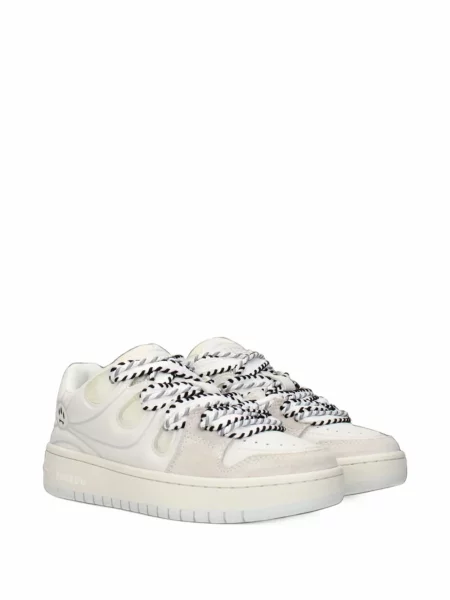 Top Barrow din piele alb