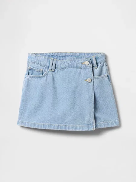 Fustă din denim copii Gap albastru