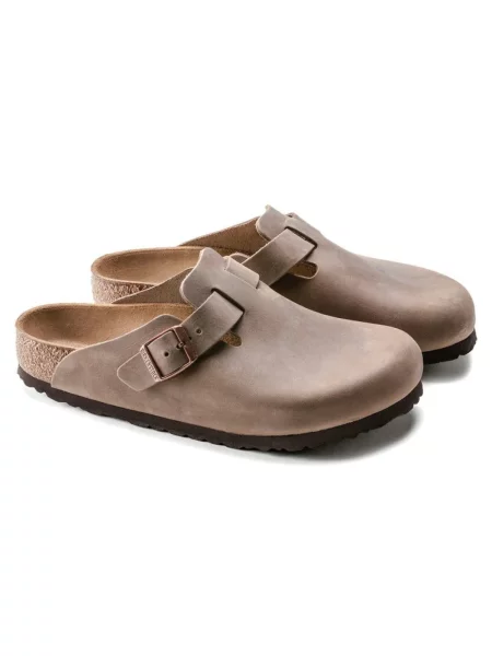 Klapki Birkenstock skórzane brązowe