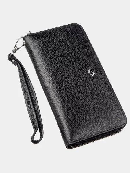 Кожаный кошелек St Leather Accessories черный