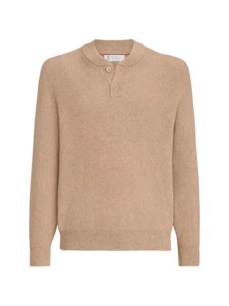 Gulerat pulover Brunello Cucinelli din cașmir cu guler henley