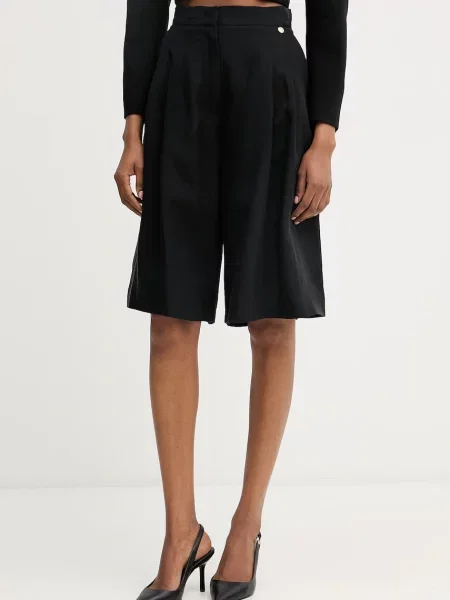 Liu Jo bermudy z dodatkiem lnu czarne