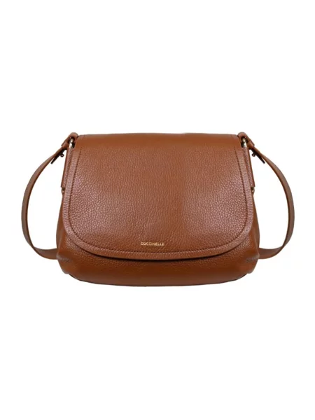 Torebka skórzana Coccinelle skórzana brązowa