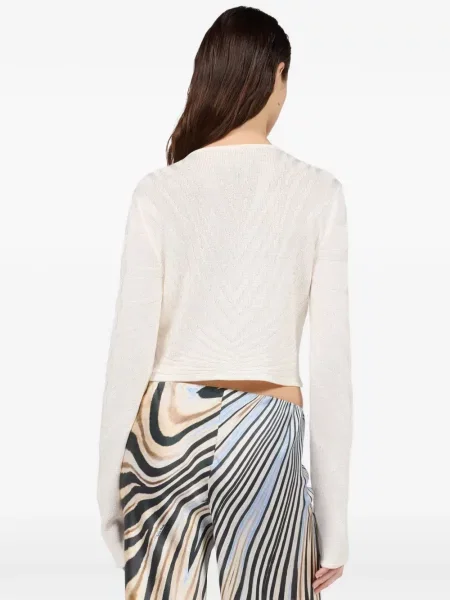 Decupat cardigan Roberto Cavalli alb