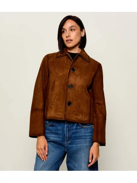 Zadig&Voltaire Geacă Lessa | Relaxed fit | piele întoarsă