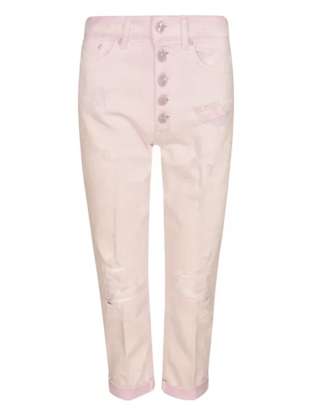 Панталон Dondup с протрити краища изрязани розово