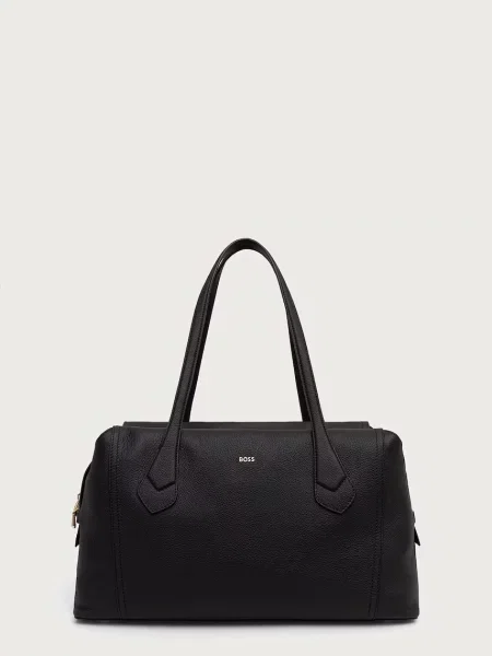 BOSS geantă shopper pentru femei din piele Lenah Big Duffle Bag negru