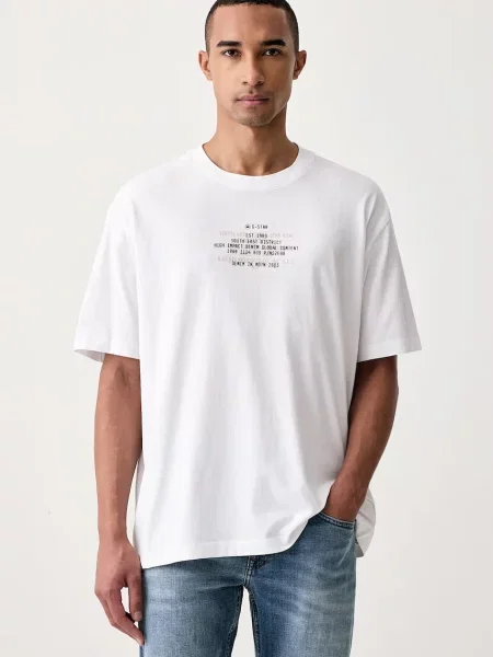 G-Star T-shirt Multi text relaxed r t biała