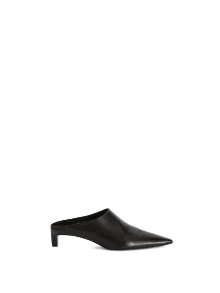 Papuci tip mules Jil Sander din piele negru