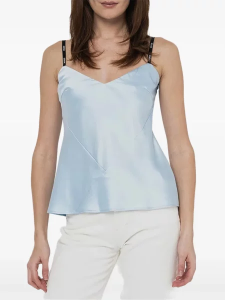 Top Boss cu decolteu în V albastru