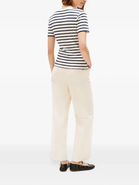 Ριγέ μπλούζα Tommy Hilfiger με λαιμόκοψη v λευκό