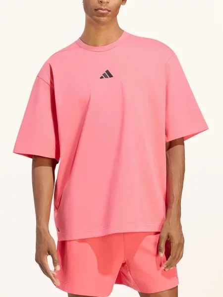 Adidas Funkční Tričko Oversize světle červená černá