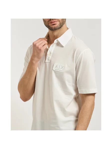Koszulka polo Armani Exchange z autografem beżowa