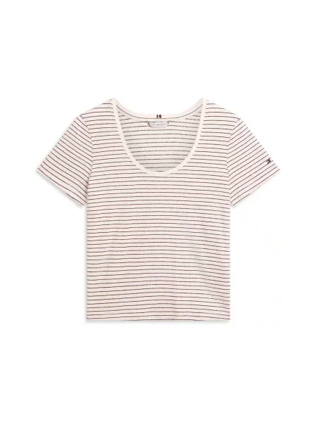 TOMMY HILFIGER Tricou negru alb