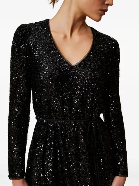 Rochie mini Twinset cu paiete de costum negru