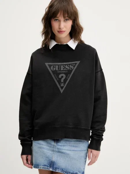 Суитчър Guess Originals с принт черно