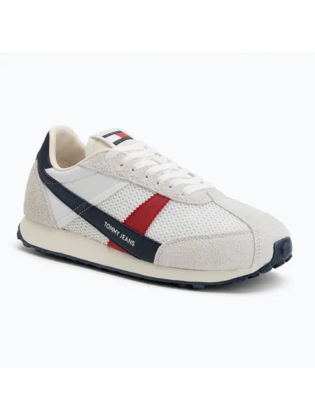 Buty Tommy Hilfiger Retro Runner Archive Open Mesh rwb białe