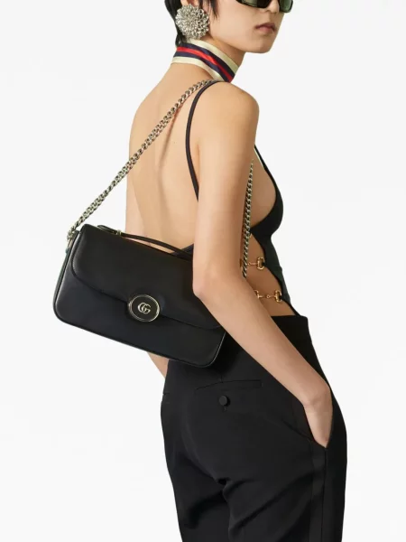 Iš natūralios odos odinė rankinė Gucci juoda