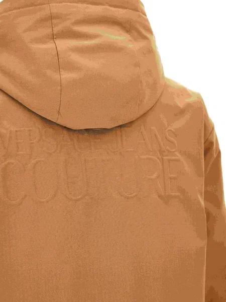 Geacă de blugi Versace Jeans Couture cu glugă maro