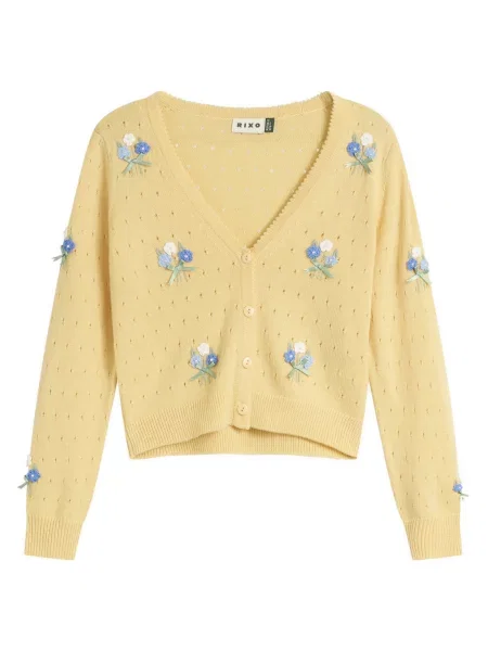 Haftowany sweter Rixo żółty