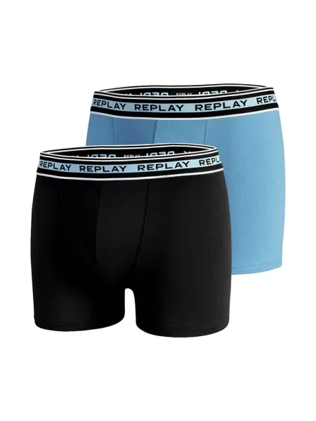 REPLAY Boxeri albastru negru