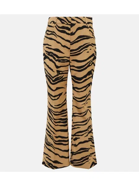 Spodnie Stella Mccartney wełniane z nadrukiem w tygrysie prążki