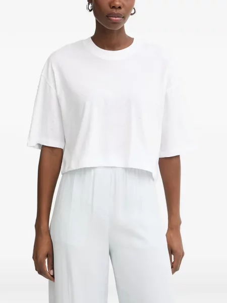Stras decupat tricou Guess alb