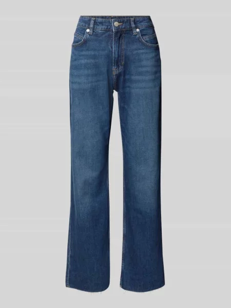 Jeansy krój regular fit bootcut z mieszanka bawełny model C_ANGELA MR' Boss Orange granatowe