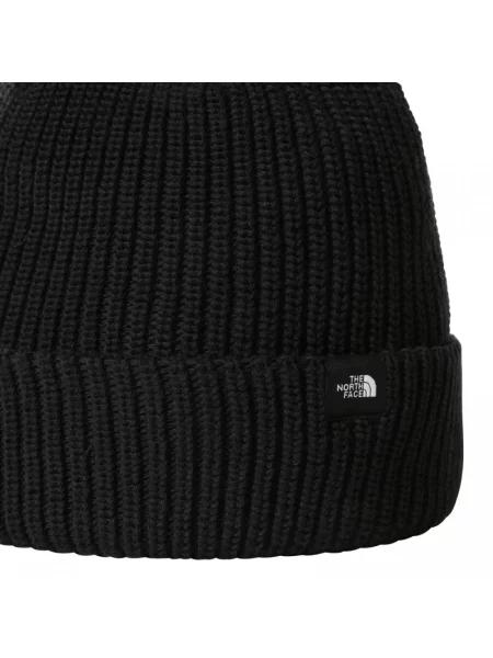 Czapka z dzianiny z szerokim brzegiem i detalem z logo The North Face czarna