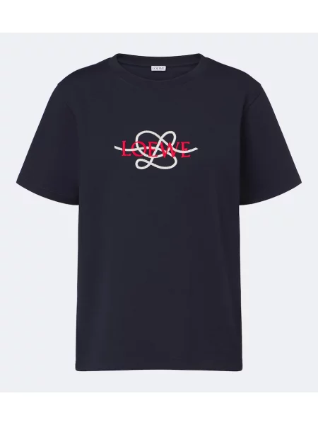 Tricou Loewe din jerseu cu autograf albastru