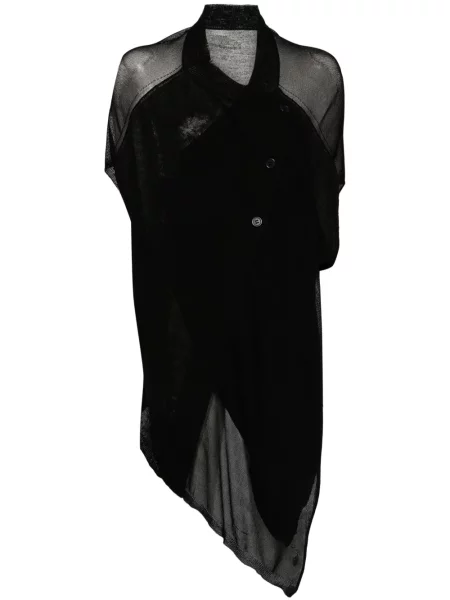 Top Yohji Yamamoto transparente negru