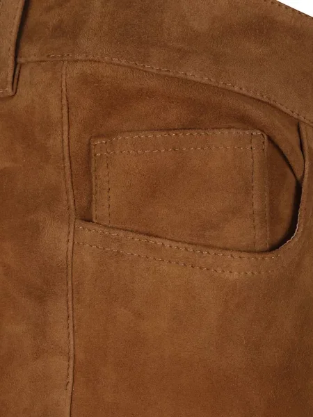 Pantaloni Stouls din piele de căprioară maro