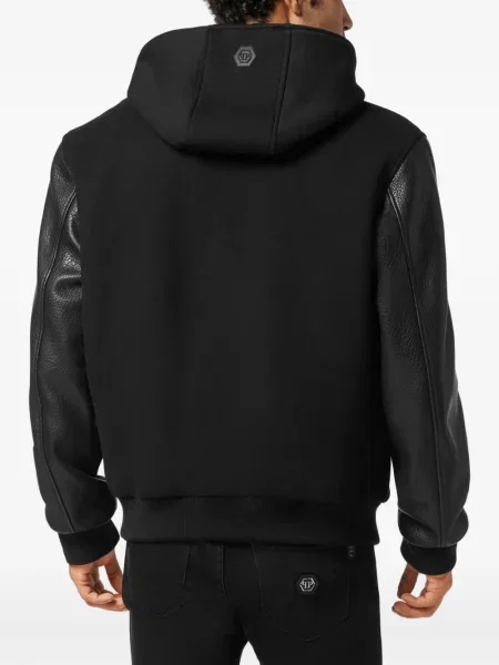 Geanta de piele Philipp Plein cu glugă negru