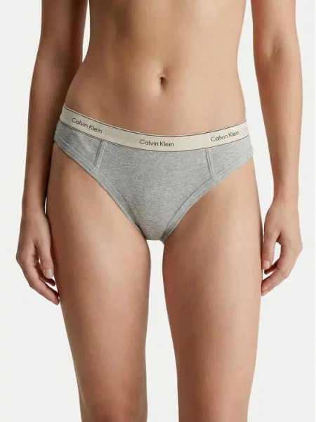 Kalhotky string Calvin Klein šedé