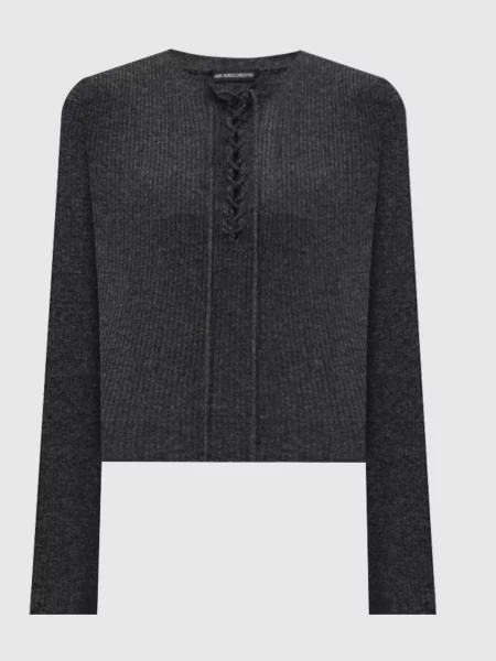 Джемпер Fanja з вовни і кашеміру в рубчик Ann Demeulemeester сірий