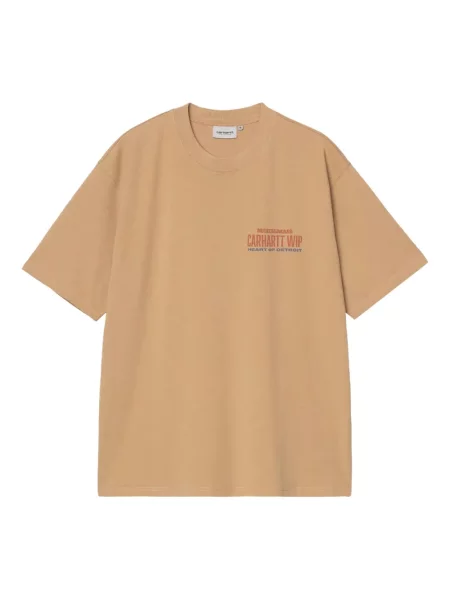 Tricou Carhartt Wip cu motiv cu inimi maro