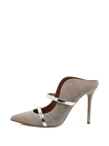 Papuci tip mules Malone Souliers cu bretele gri
