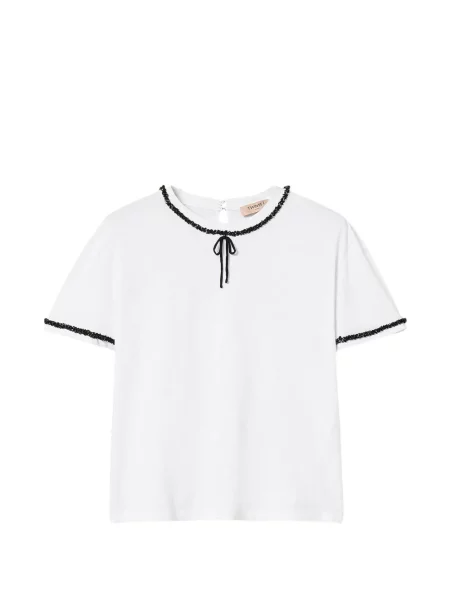 Tricou Twinset cu funde alb