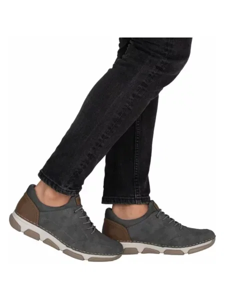 Sneakersy Rieker sznurowane szare