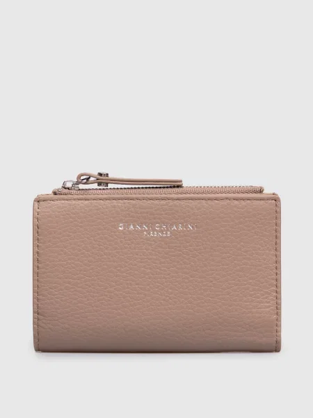 Кожаный кошелек Gianni Chiarini с принтом бежевый