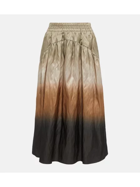 Fustă Vince cu talie înaltă din satin