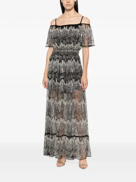 Rochie maxi Rabanne cu paiete negru