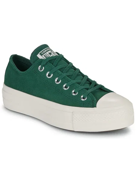 Pantofi Converse din piele de căprioară verde