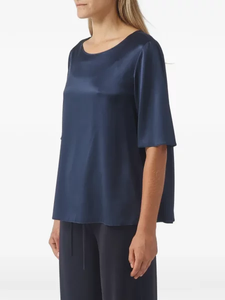Scurt top Max Mara din satin albastru