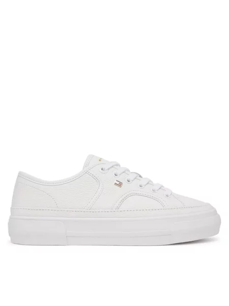 Tommy Hilfiger Sneakersy Platform Vulc Piping Ltr biela