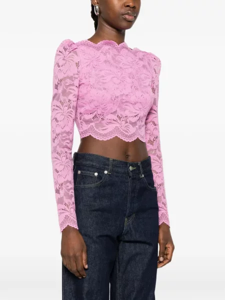 Bluzka Rabanne koronkowa różowa