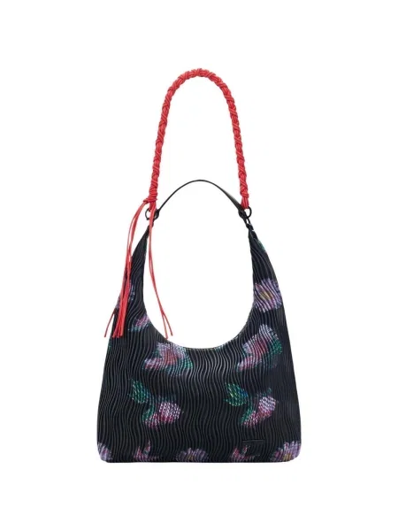 Desigual Geantă de umăr verde / roz alb negru
